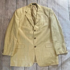 Vintage Lord West Lanificio Di Pray Pure Silk Blazer Men’s 46L Check Pattern 90s